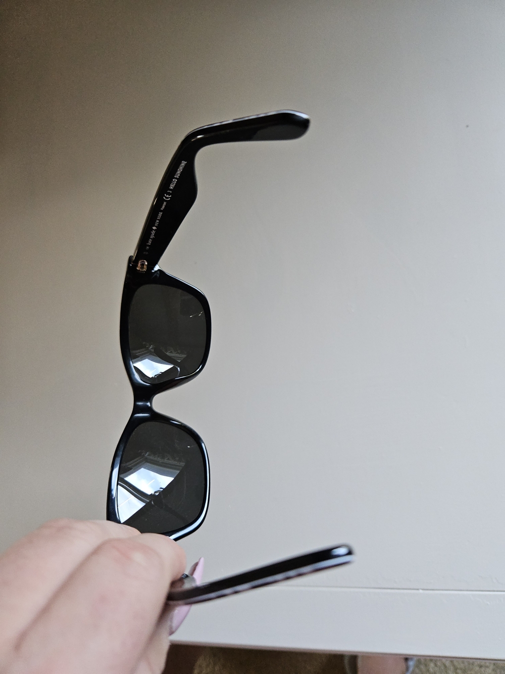 Kate Spade Black Square Frame Sunglasses - Classic Black Lenses